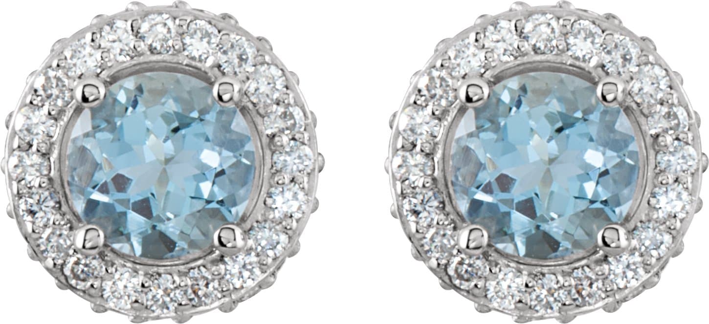 Round 4-Prong Halo-Style Earrings view 2