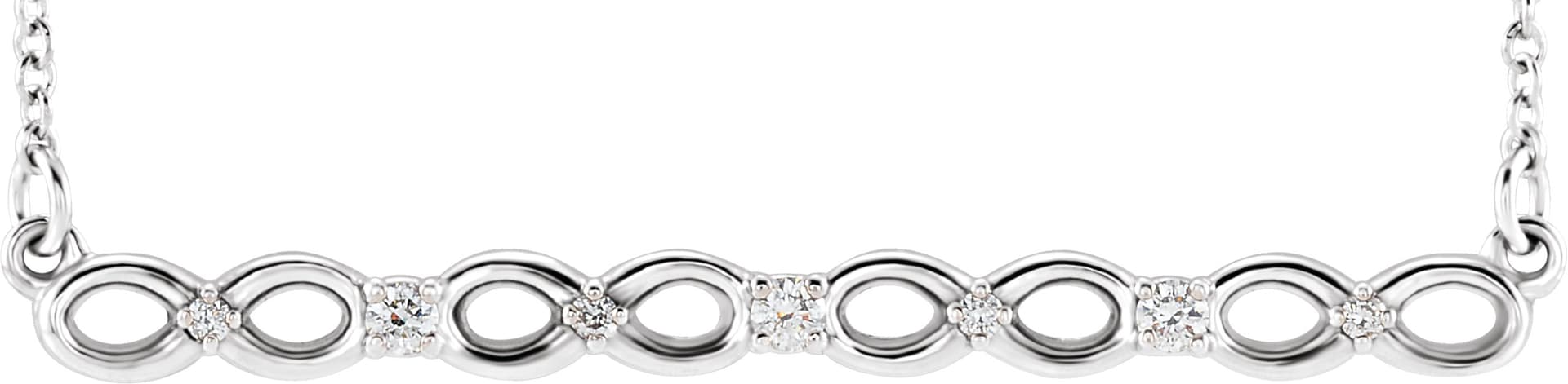 Infinity-Inspired Bar Necklace or Center view 1