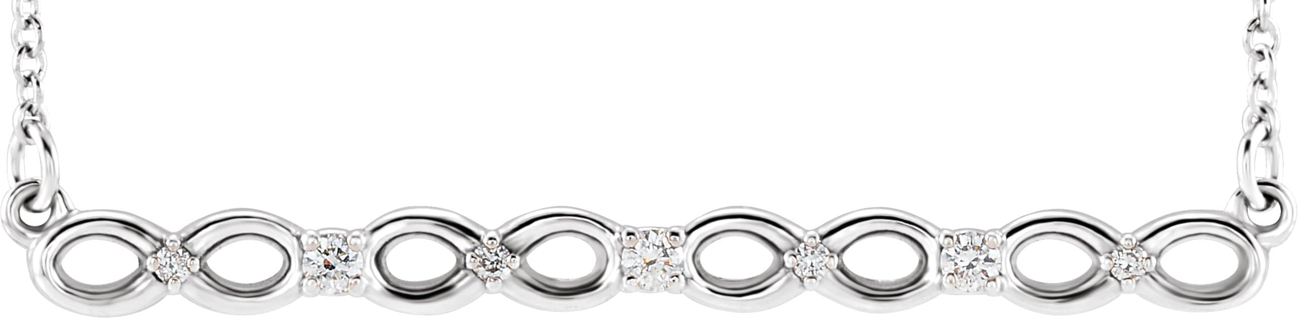 14K Rose .08 CTW Natural Diamond Infinity-Inspired Bar 16-18 Necklace