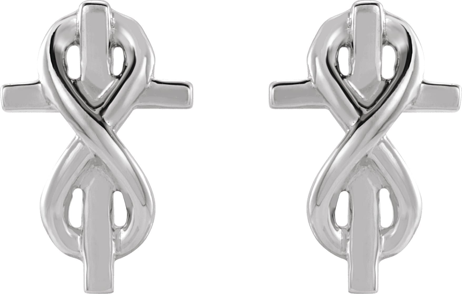 Infinity-Inspired Cross Earrings view 2