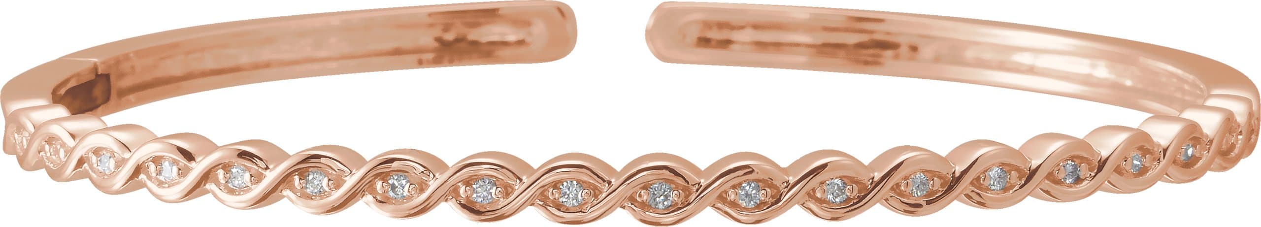 14K Rose 1/6 CTW Natural Diamond Stackable Bangle 7 Bracelet