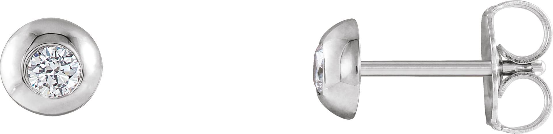 Sterling Silver 1/5 CTW Natural Diamond Domed Stud Earring
