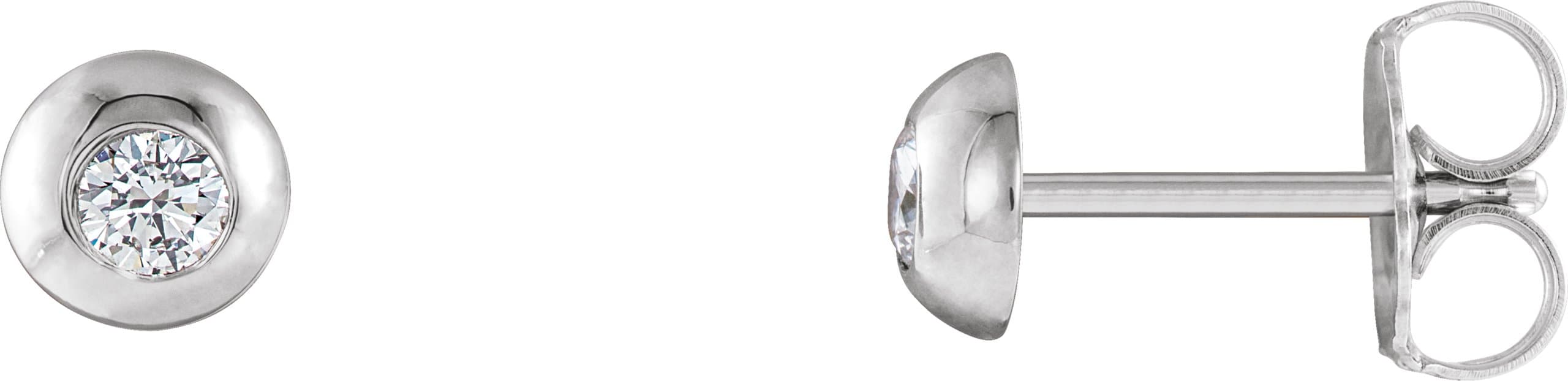 Sterling Silver 1/5 CTW Natural Diamond Domed Stud Earring