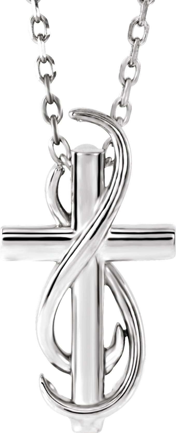 Platinum Cross 16-18 Necklace