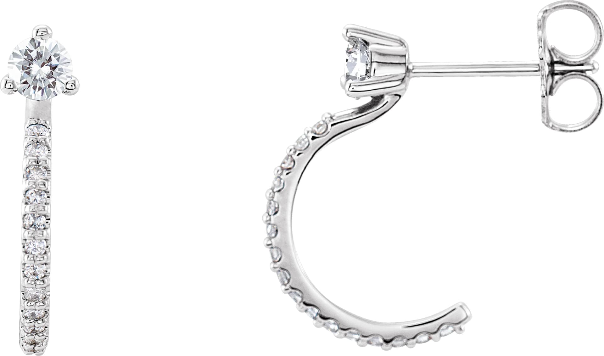 Accented J-Hoop Earrings, view 2