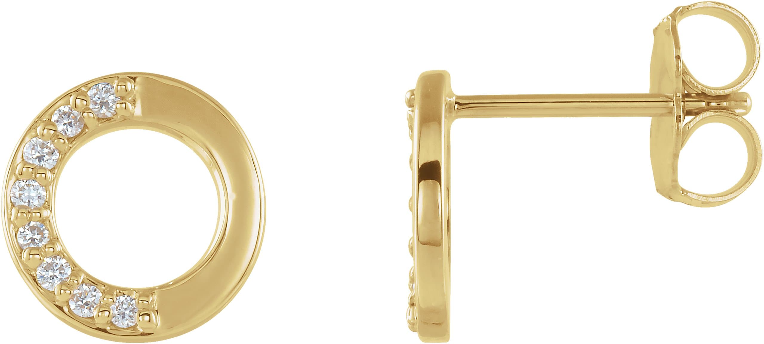 14K Yellow .07 CTW Natural Diamond Circle Earrings