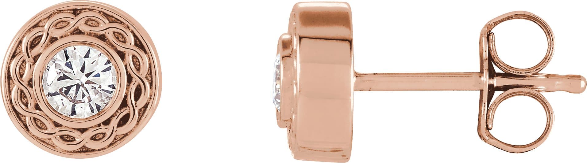14K Rose 1/5 CTW Natural Diamond Earrings