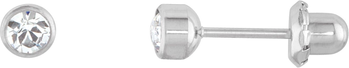 Titanium Imitation White Cubic Zirconia Inverness® Piercing Earrings