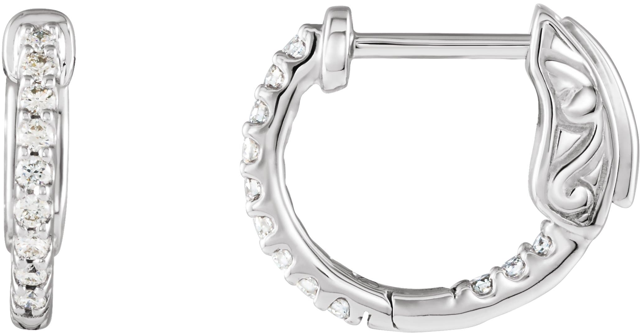 14K Rose 1 CTW Lab-Grown Diamond Inside-Outside 26.5 mm Hinged Hoop Earrings