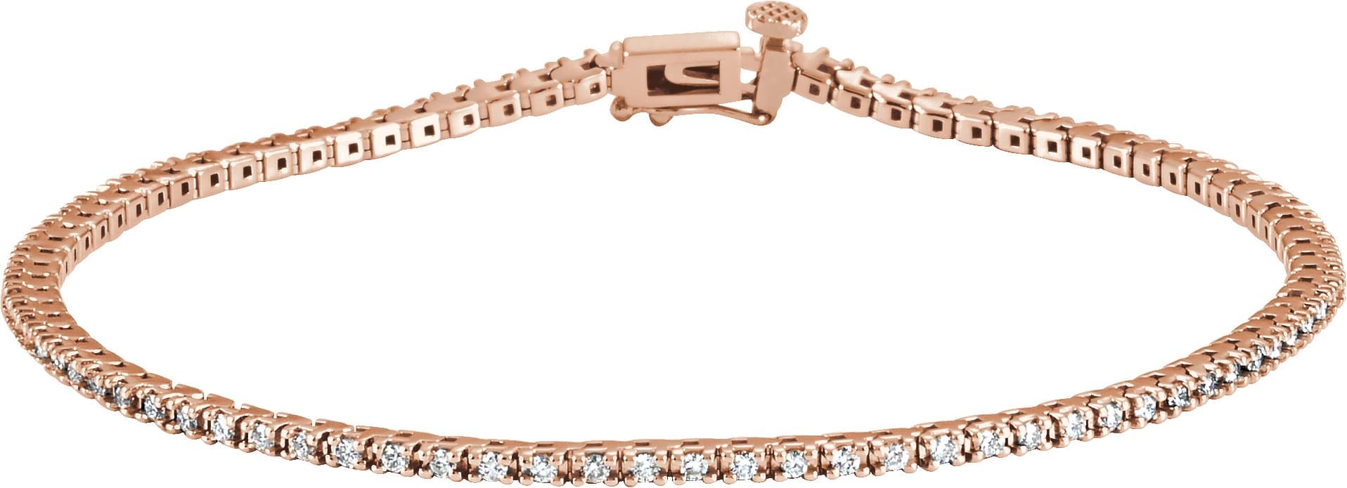 14K White Gold 7/8 CTW Natural Diamond Line 7 1/4" Bracelet