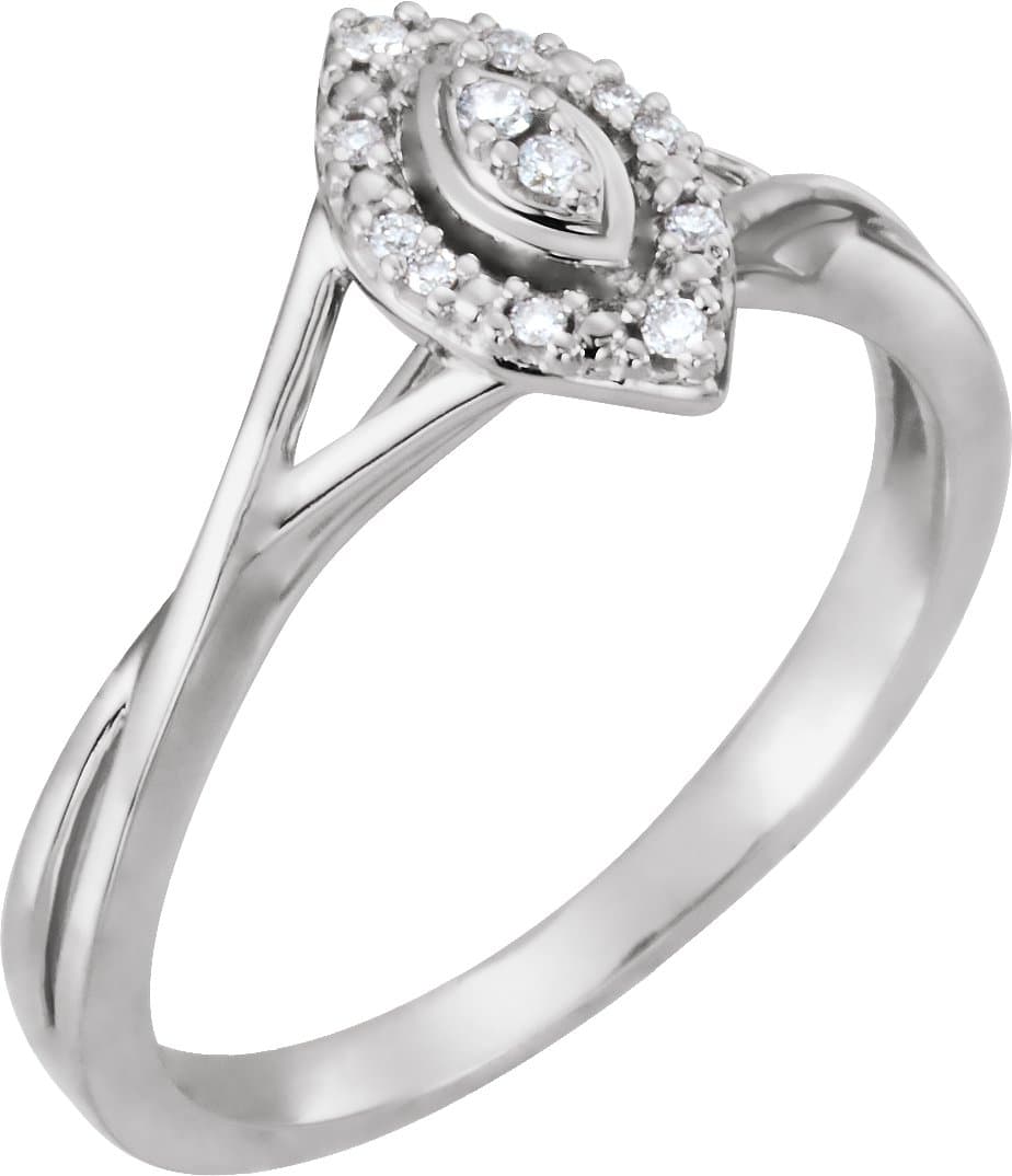 10K White .06 CTW Natural Diamond Ring