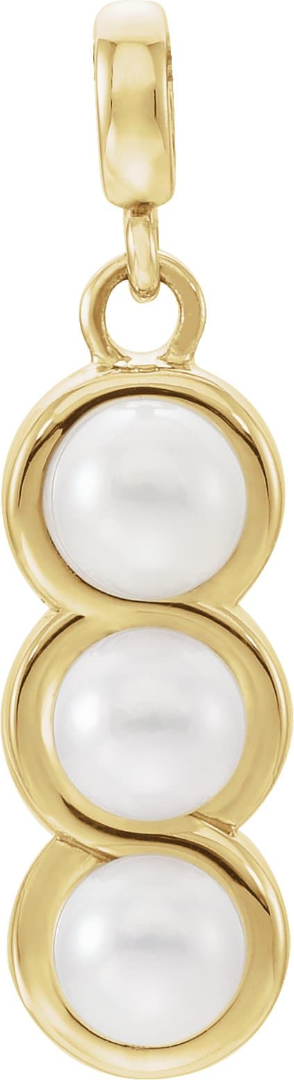 14K Rose Cultured White Freshwater Pearl Pendant