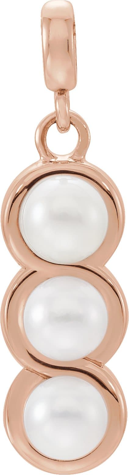 14K Rose Cultured White Freshwater Pearl Pendant