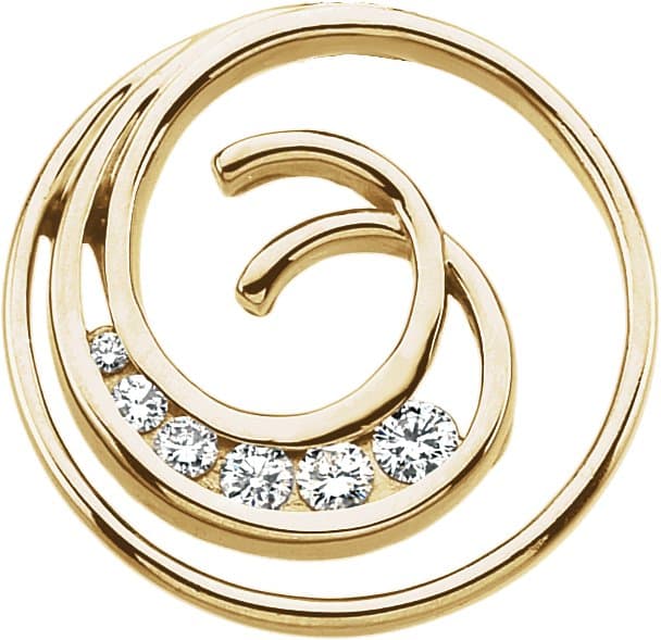 14K Yellow 1/3 CTW Natural Diamond Journey Circle Pendant