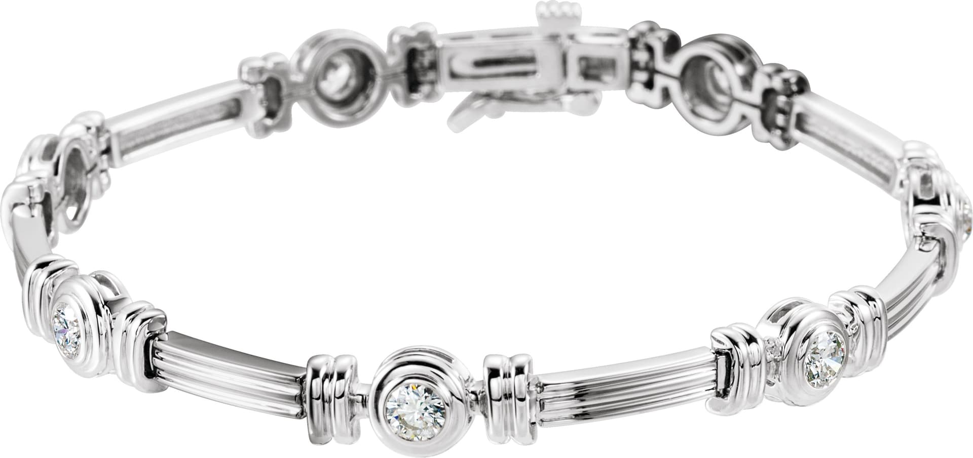 14K White 1 CTW Natural Diamond 7 1/4" Bracelet