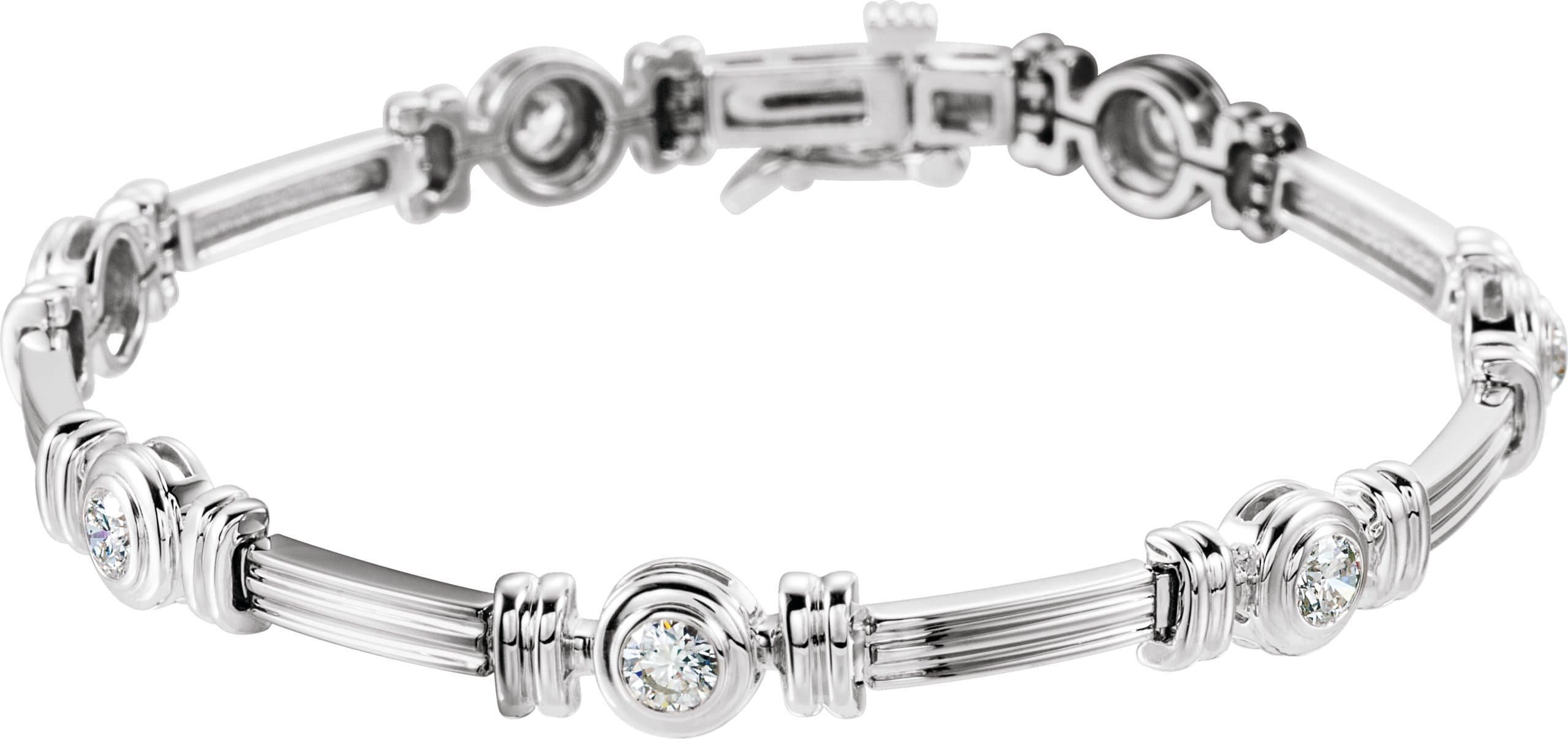 14K White 1 CTW Natural Diamond 7 1/4" Bracelet