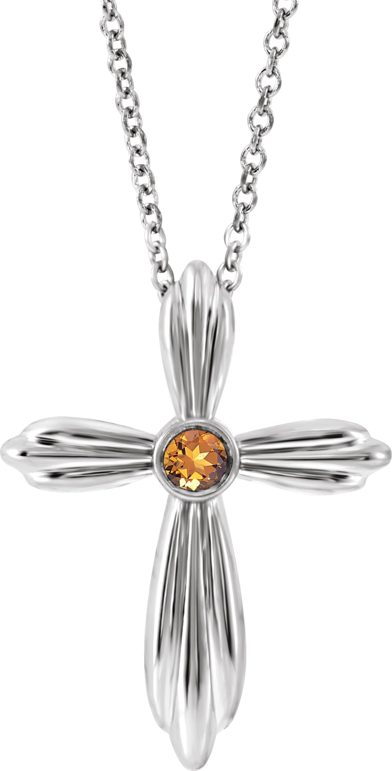 Bezel-Set Cross Necklace or Pendant view 1