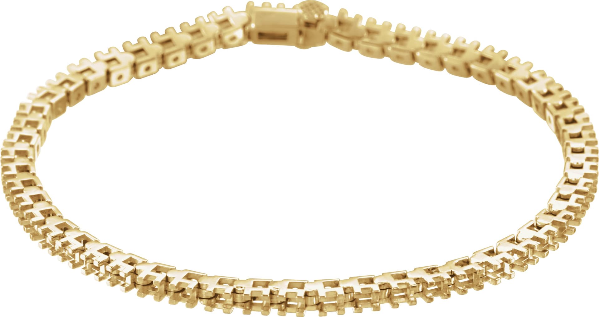 14K White Gold 2.2 mm Round Line 7" Bracelet Mounting