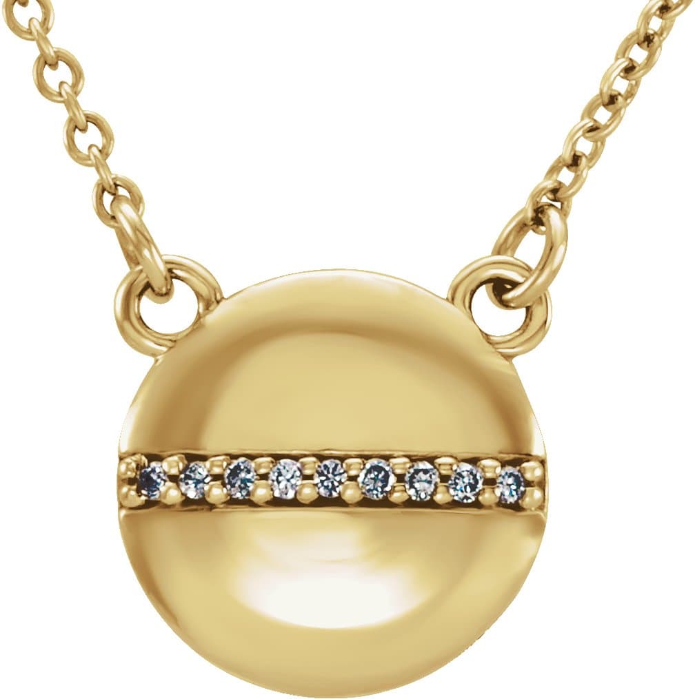 14K Rose .025 CTW Natural Diamond Circle 16 Necklace