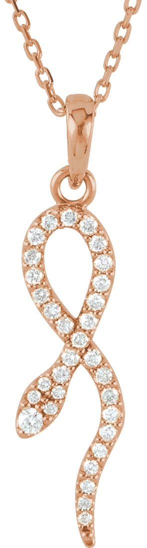 14K Rose 1/6 CTW Natural Diamond 16 Necklace