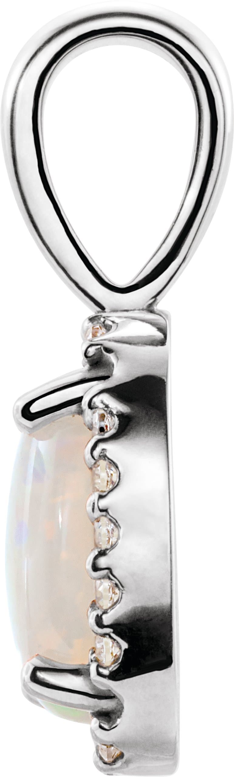 Round 4-Prong Halo-Style Cabochon Pendant view 2