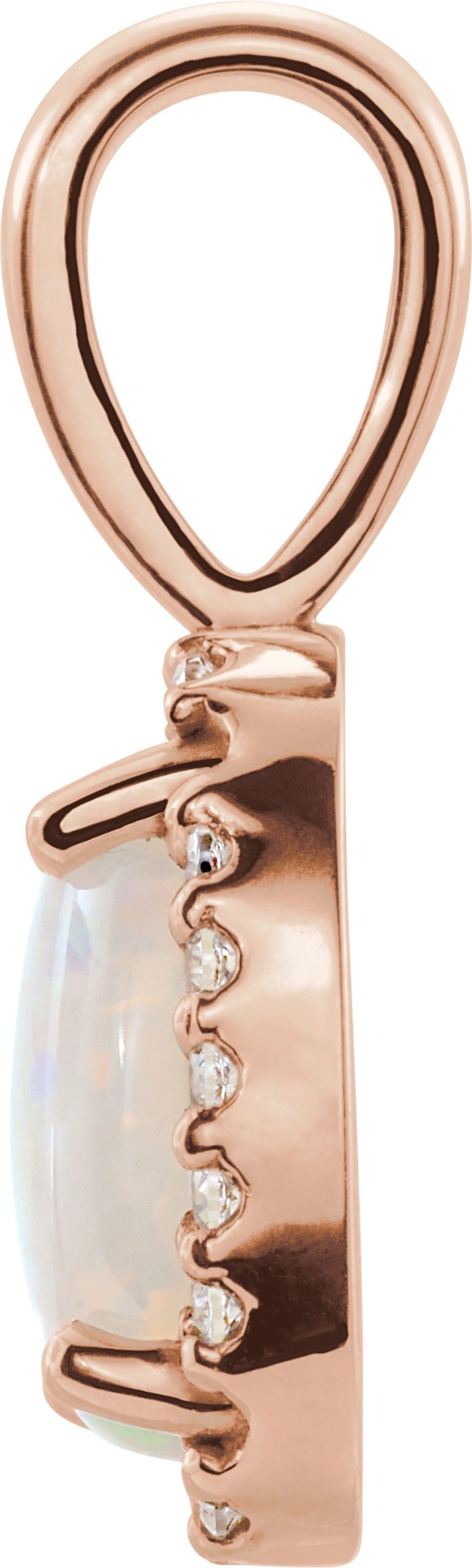 Oval 4-Prong Halo-Style Cabochon Pendant view 2