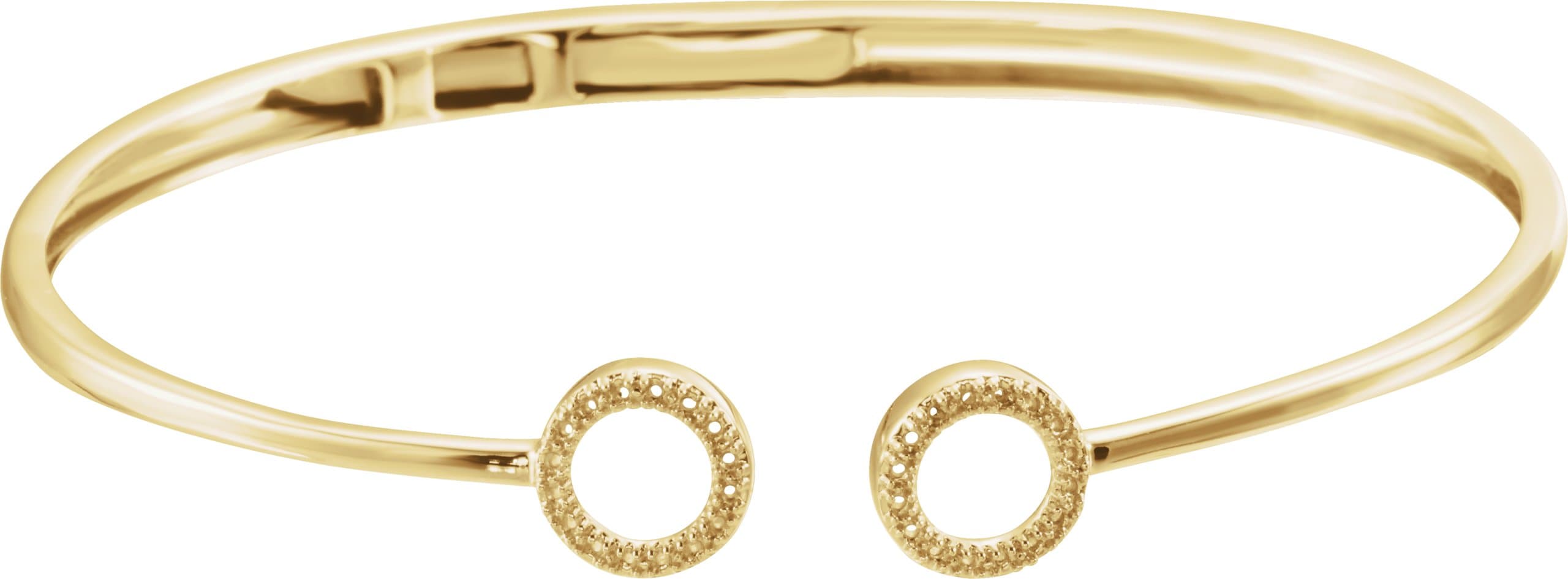 14K Rose 1/6 CTW Natural Diamond Circle Hinged Cuff 7 Bracelet