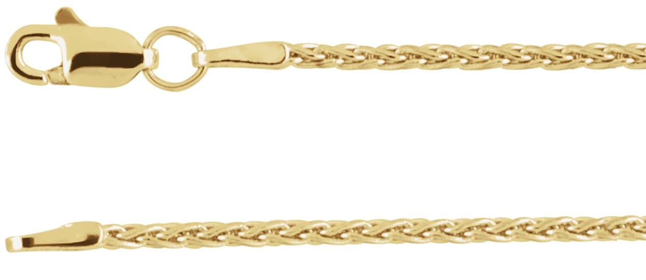14K White 1.5 mm Wheat 24 Chain