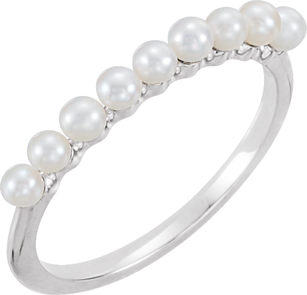 14K Rose Freshwater Cultured Pearl Stackable Ring