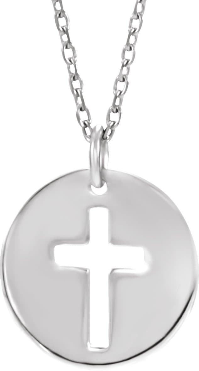 Accented Pierced Cross Necklace or Pendant view 3