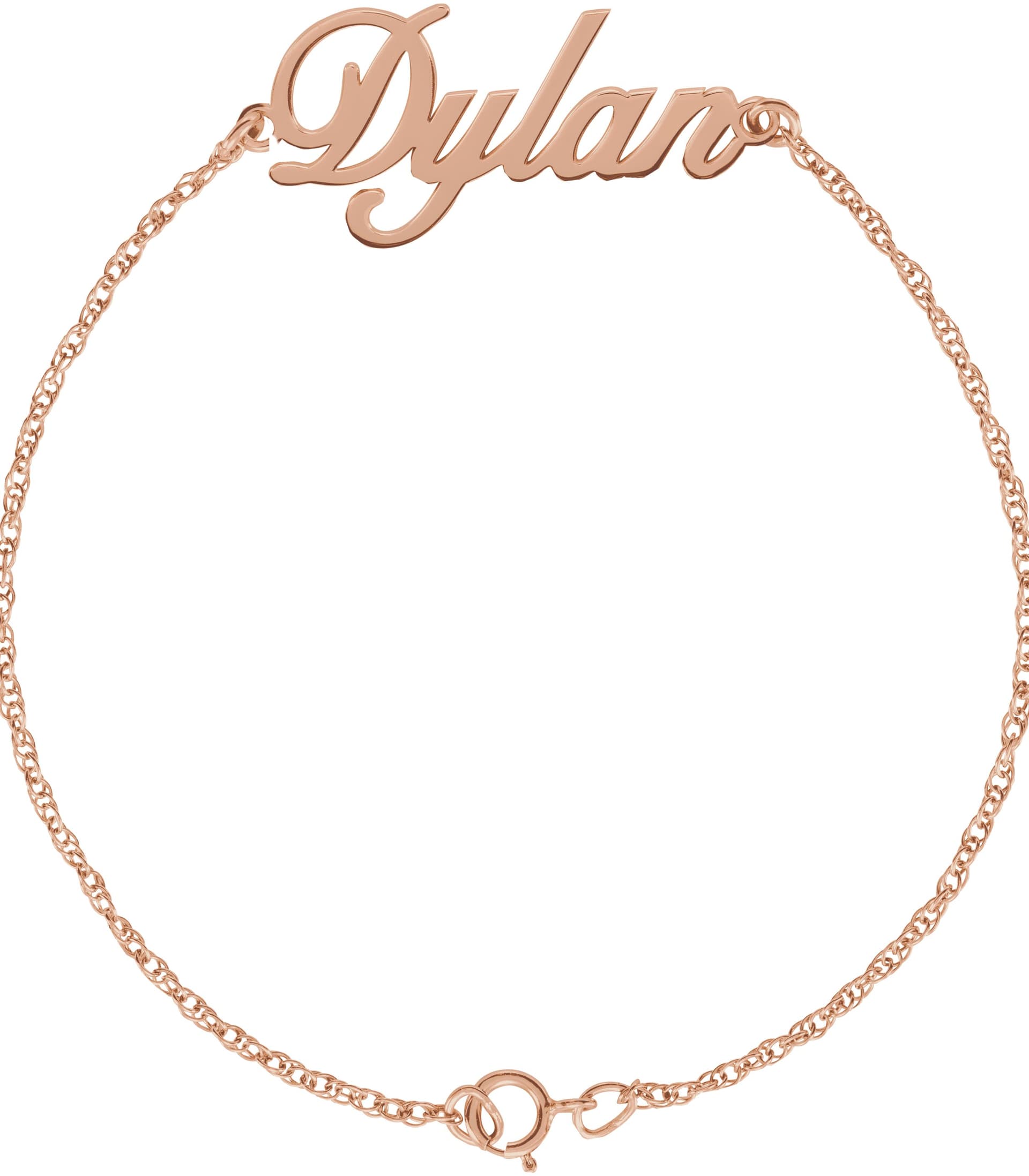 10K White Gold Script Nameplate 7" Bracelet  