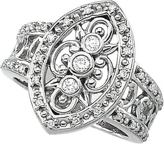 14K White 1/4 CTW Natural Diamond Right Hand Ring