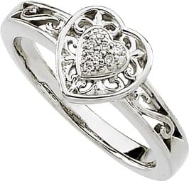 14K White .03 CTW Natural Diamond Ring