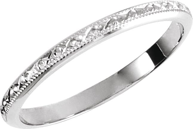 14K Rose 2 mm Milgrain Geometric Band Size 5.5