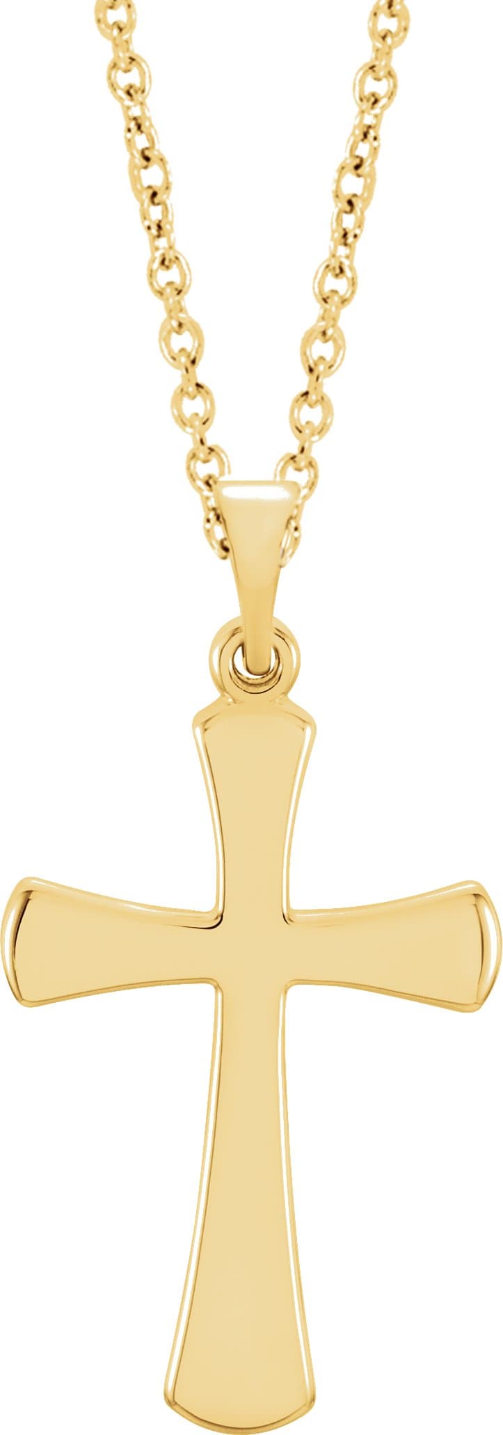 14K White Cross 18 Necklace