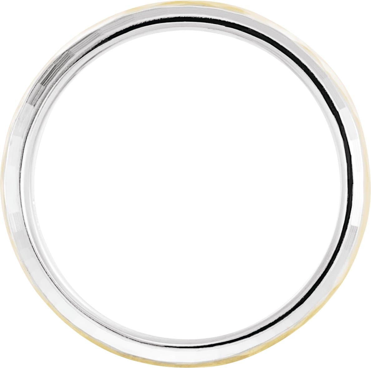 Stepped-Edge Comfort-Fit Half Round Band with Hammer Finish view 2