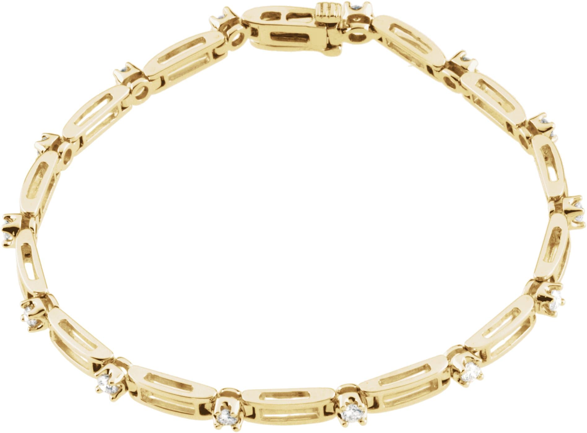 14K White 3/4 CTW Natural Diamond Line 7" Bracelet