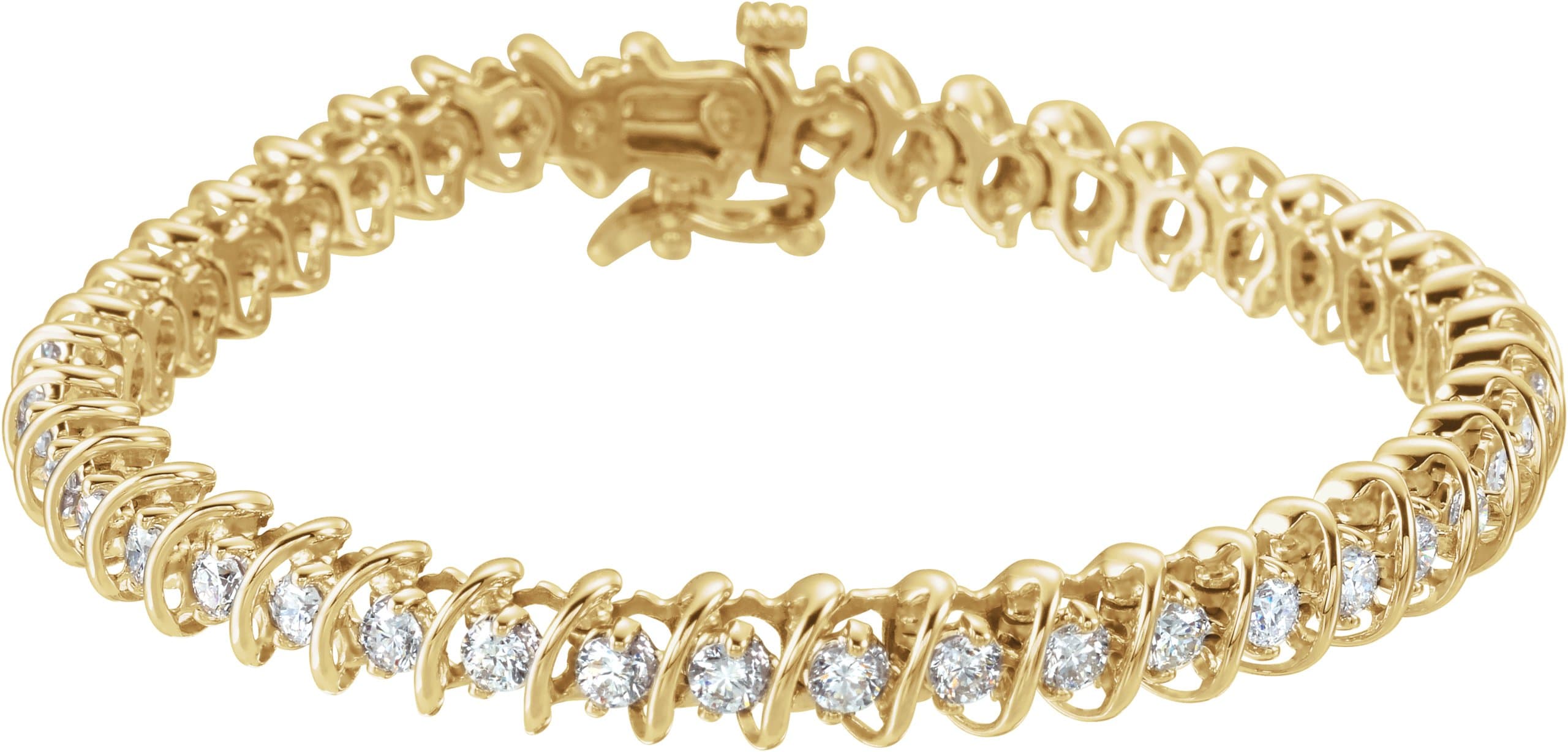 14K White 3 1/3 CTW Natural Diamond Line 7" Bracelet