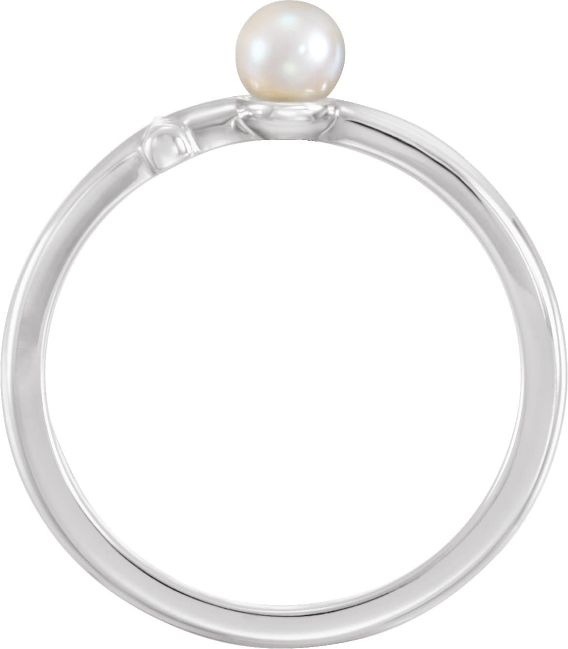 Pearl Sideways Cross Ring view 2