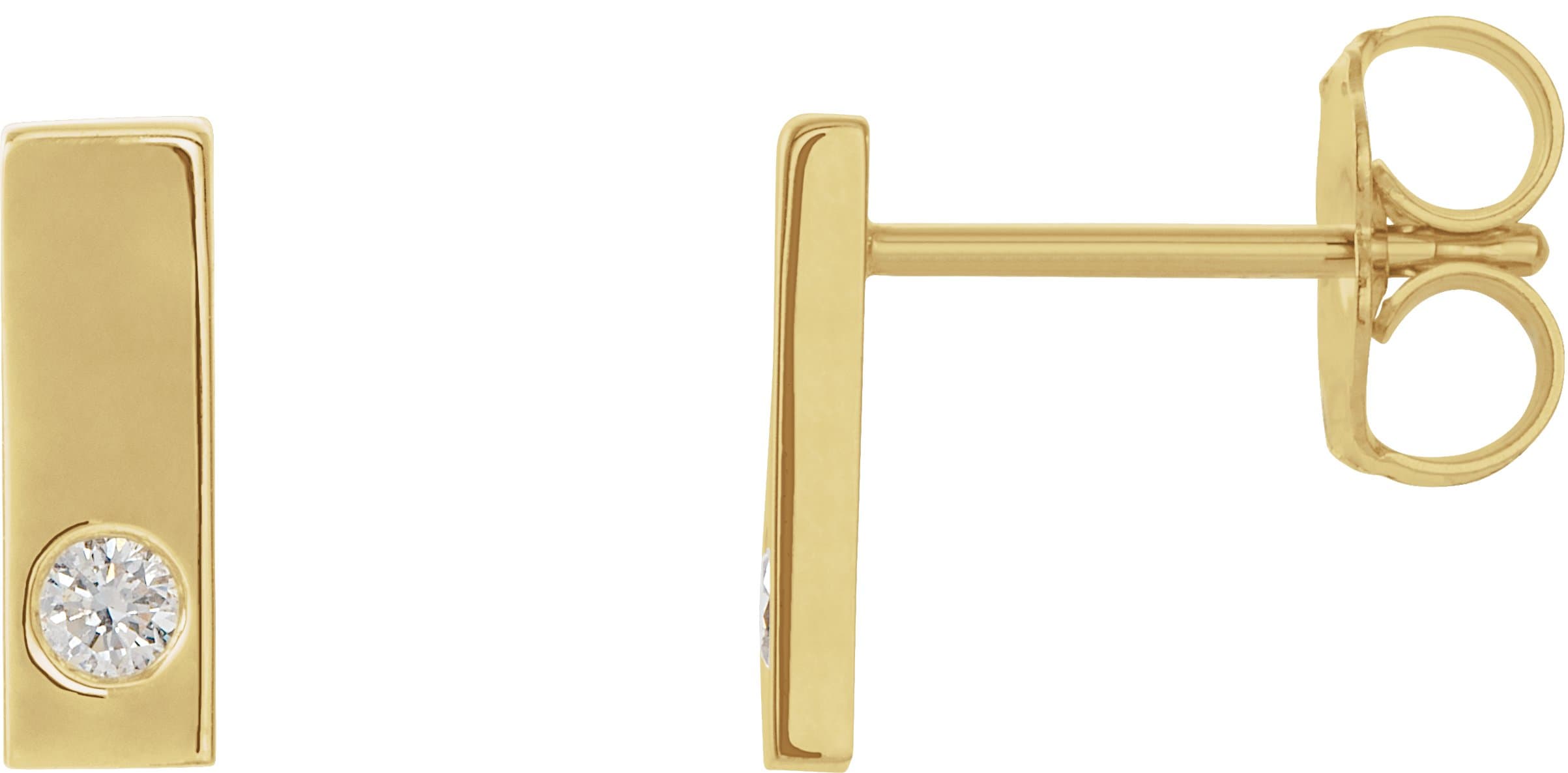 14K Rose .03 CTW Natural Diamond Bar Earring