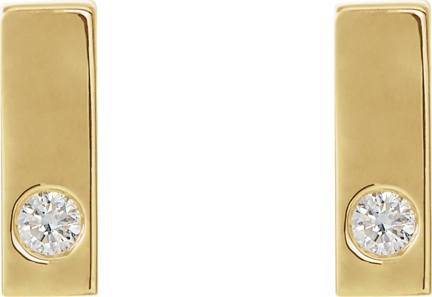 14K Rose .03 CTW Natural Diamond Bar Earring