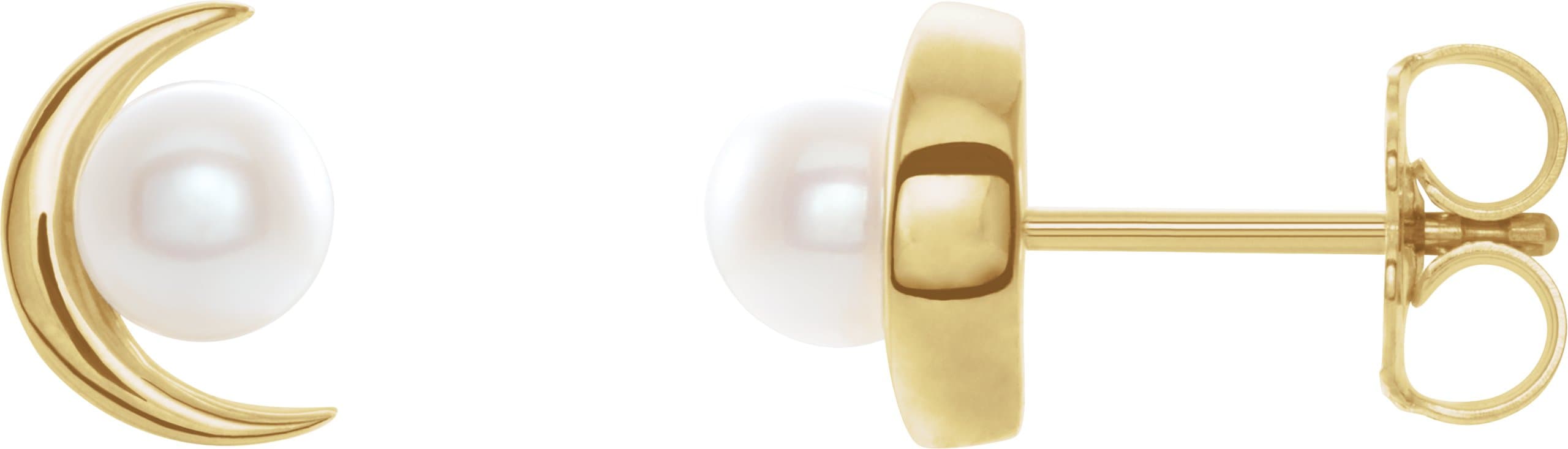 14K Rose Cultured Freshwater Pearl Earrings