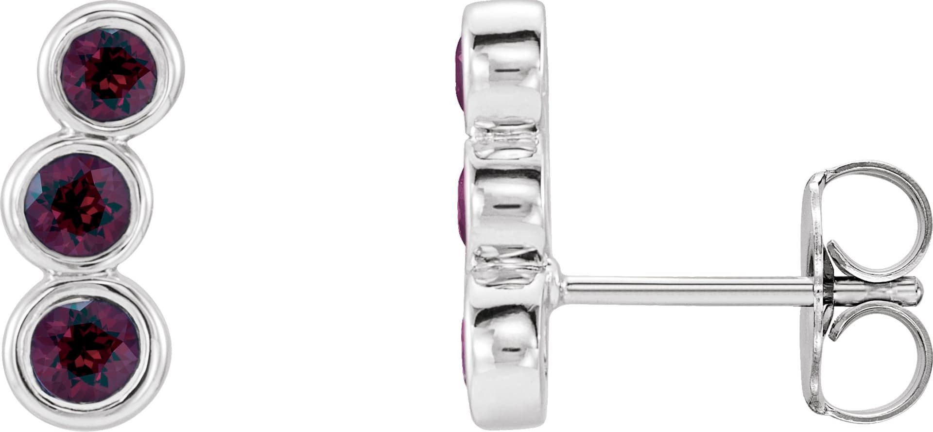 14K Rose Lab-Grown Alexandrite Ear Climbers