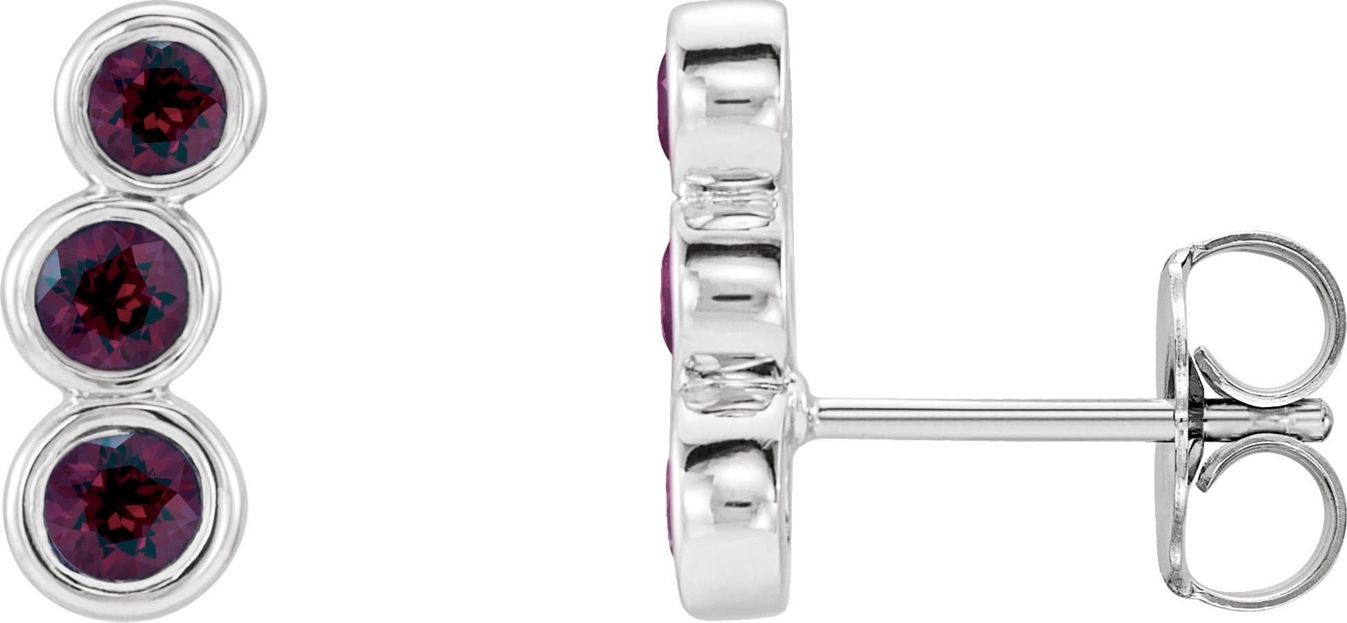14K Rose Lab-Grown Alexandrite Ear Climbers
