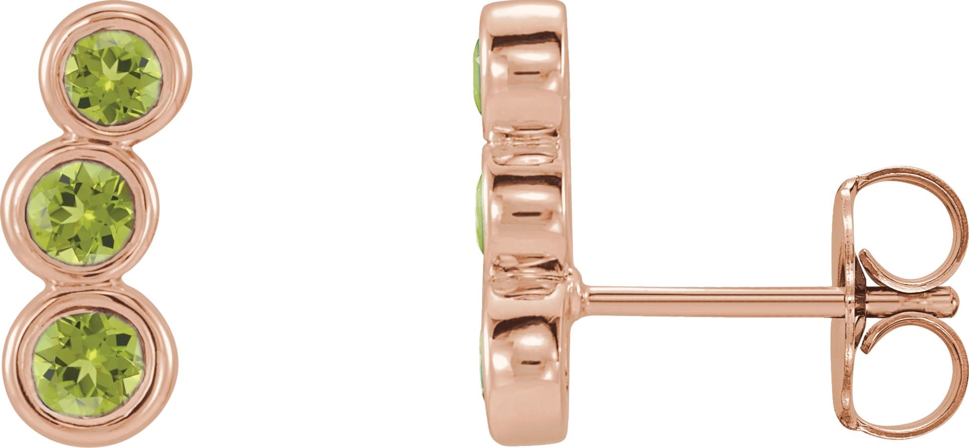 14K Rose Lab-Grown Alexandrite Ear Climbers