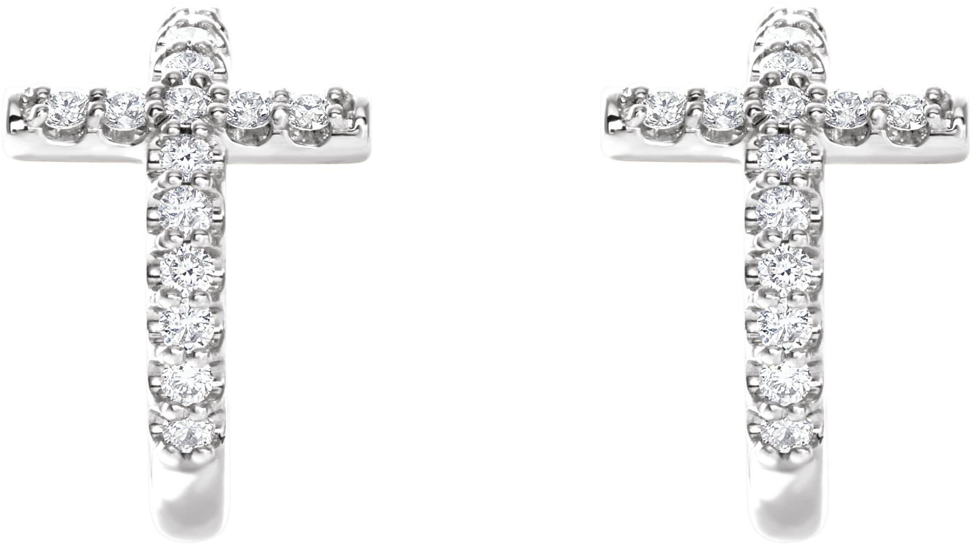 Accented Cross Hoop Earrings view 2