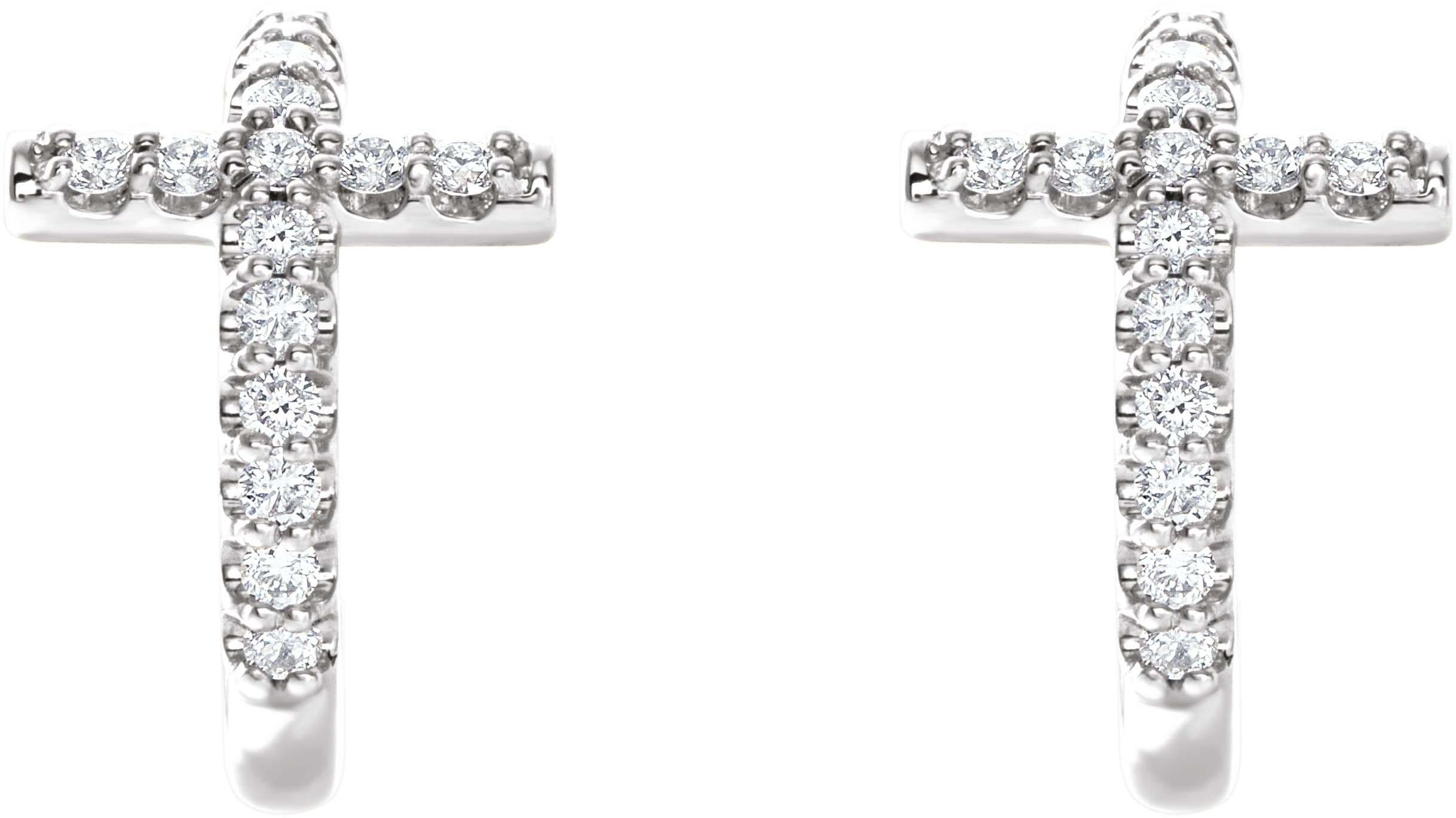 Accented Cross Hoop Earrings view 2