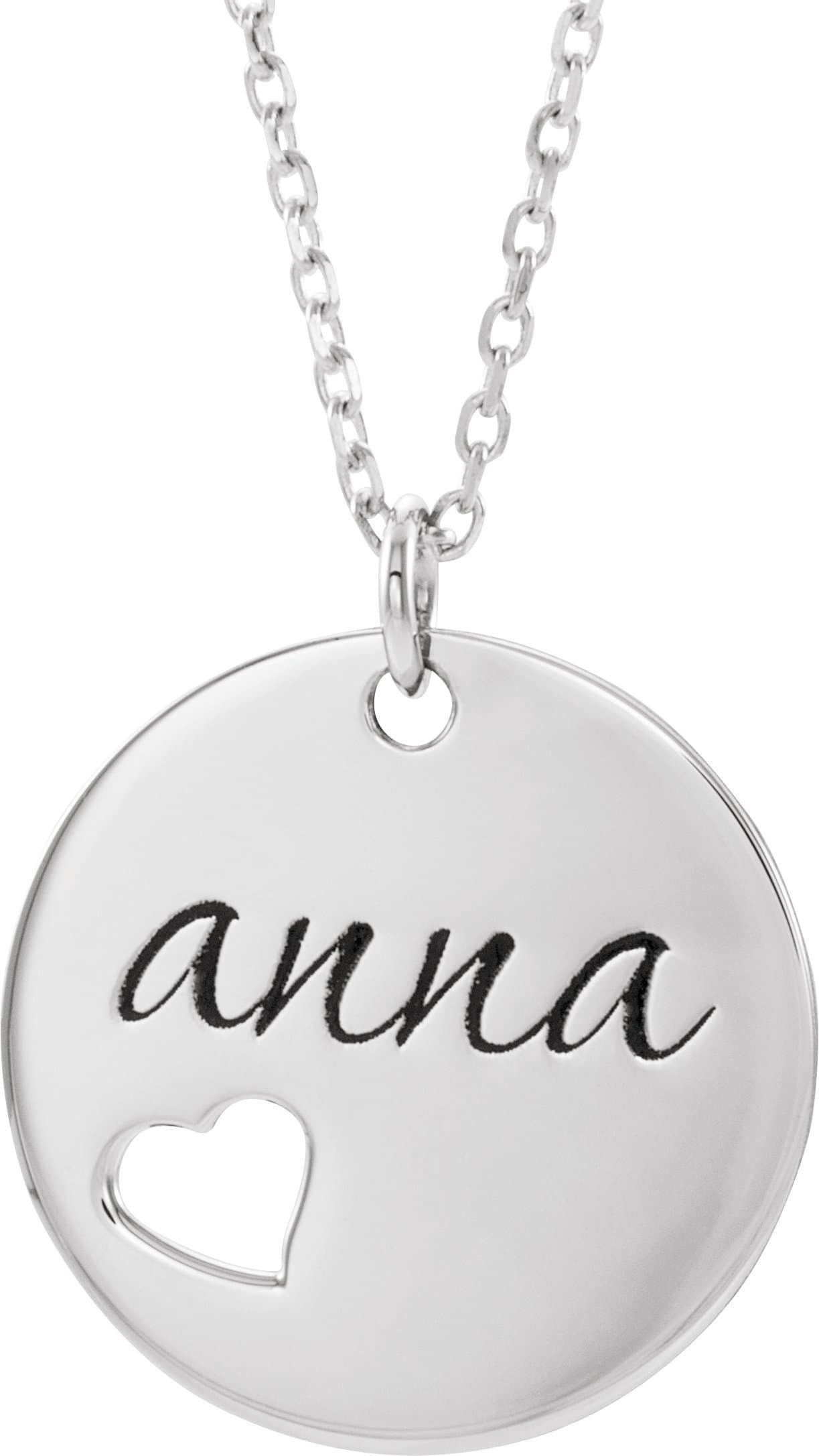 Engravable Pierced Heart Necklace or Pendant view 3