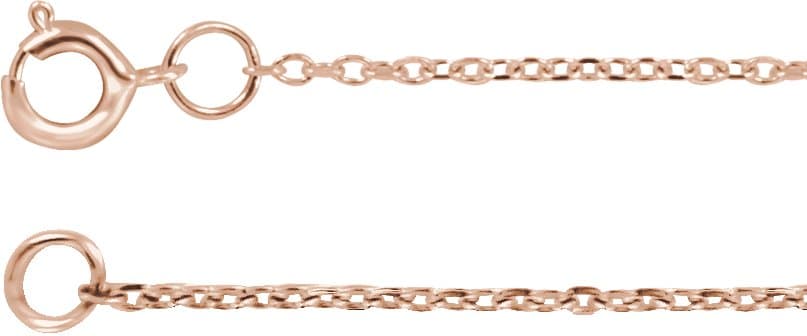 14K Rose 1 mm Adjustable Diamond-Cut Cable 16-18" Chain