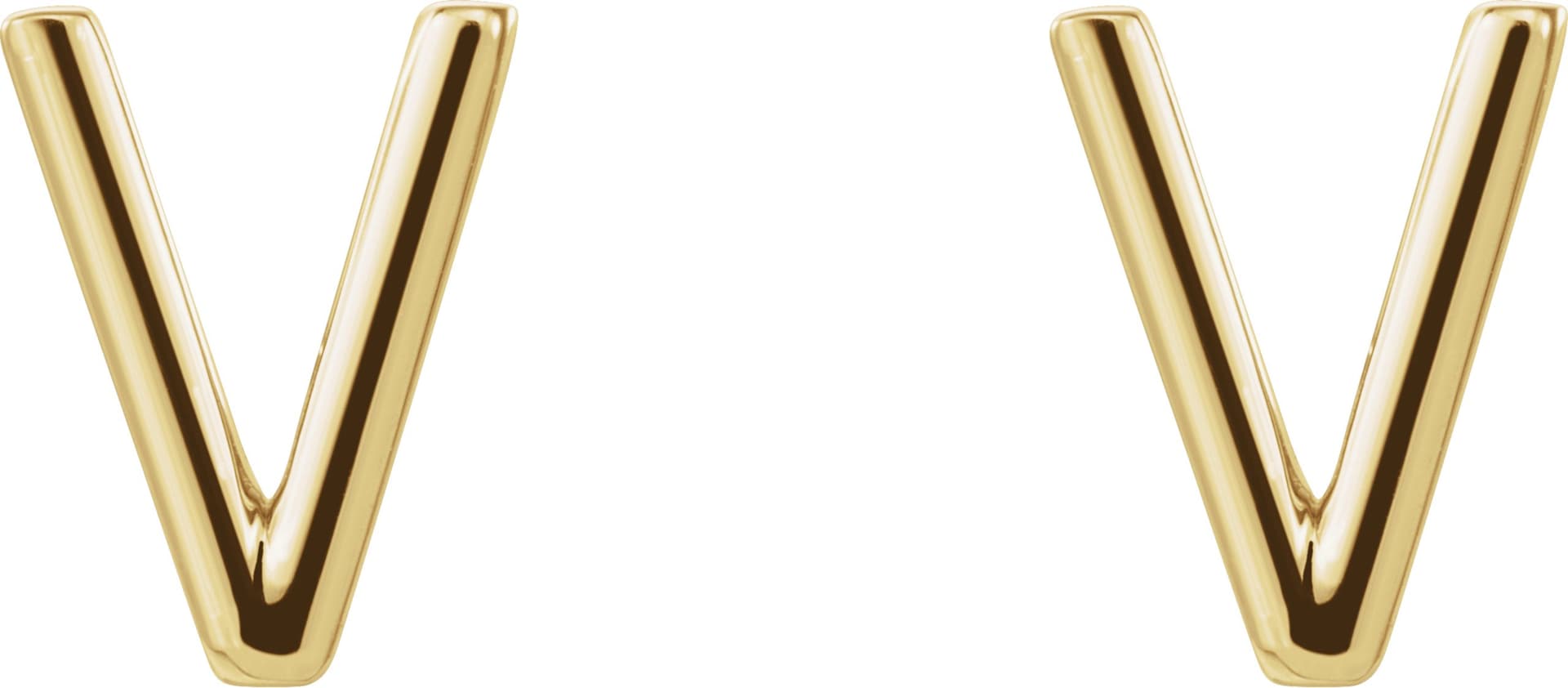 14K Rose "A" Initial Earrings  